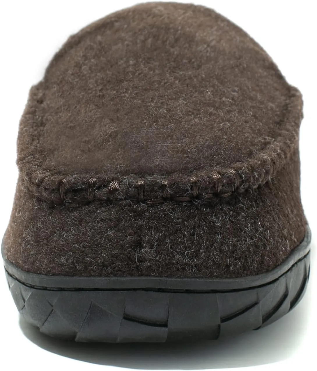 NewDenBer Men's Moccasin Slippers Warm Memory Foam Felted Wool Plush Shearling Lined Slip on Indoor Outdoor House Shoes