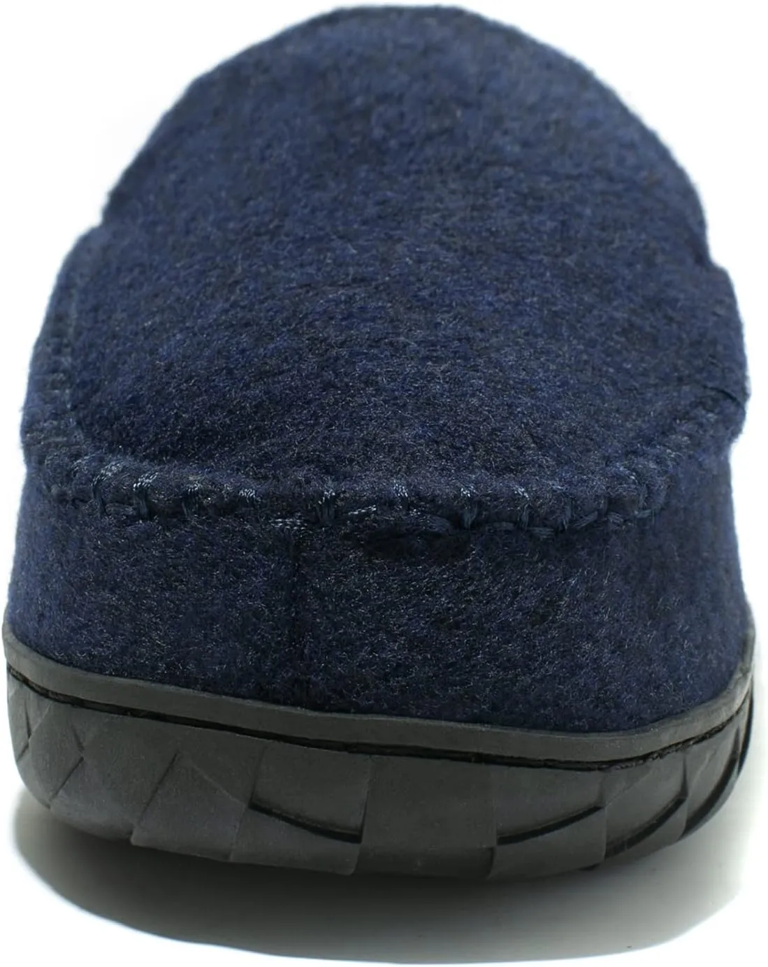 NewDenBer Men's Moccasin Slippers Warm Memory Foam Felted Wool Plush Shearling Lined Slip on Indoor Outdoor House Shoes