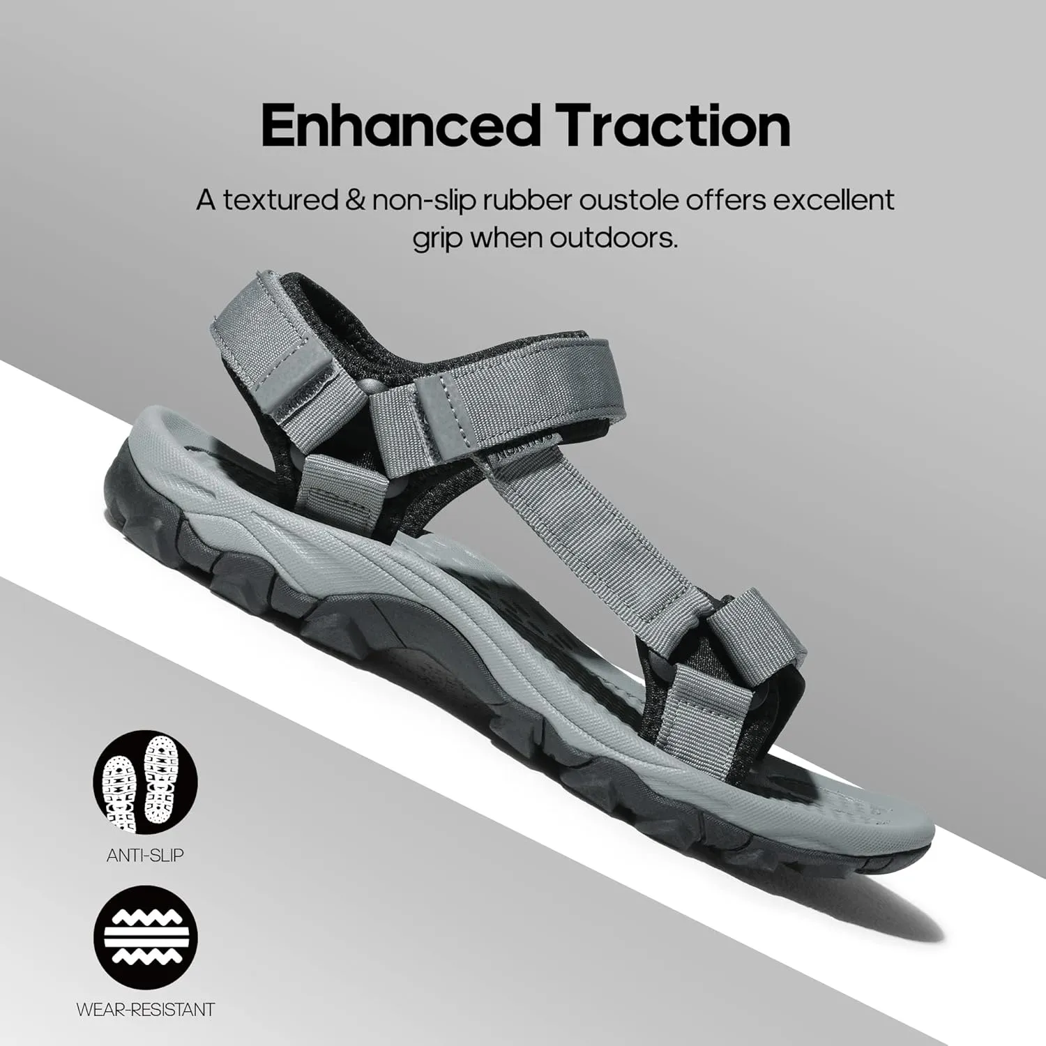 NORTIV 8 Men's Sandals Hiking Sports Lightweight Summer Water Arch Support River Open Toe Athletic Trail Outdoor Walking Sandals Longdo