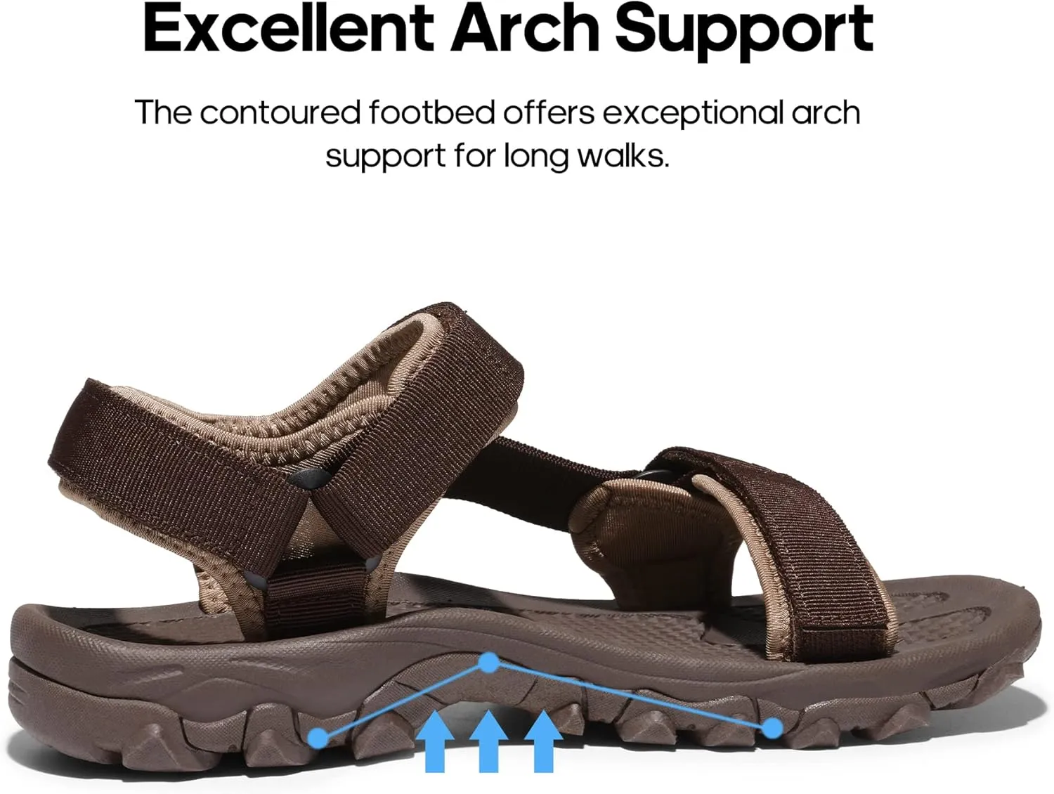 NORTIV 8 Men's Sandals Hiking Sports Lightweight Summer Water Arch Support River Open Toe Athletic Trail Outdoor Walking Sandals Longdo