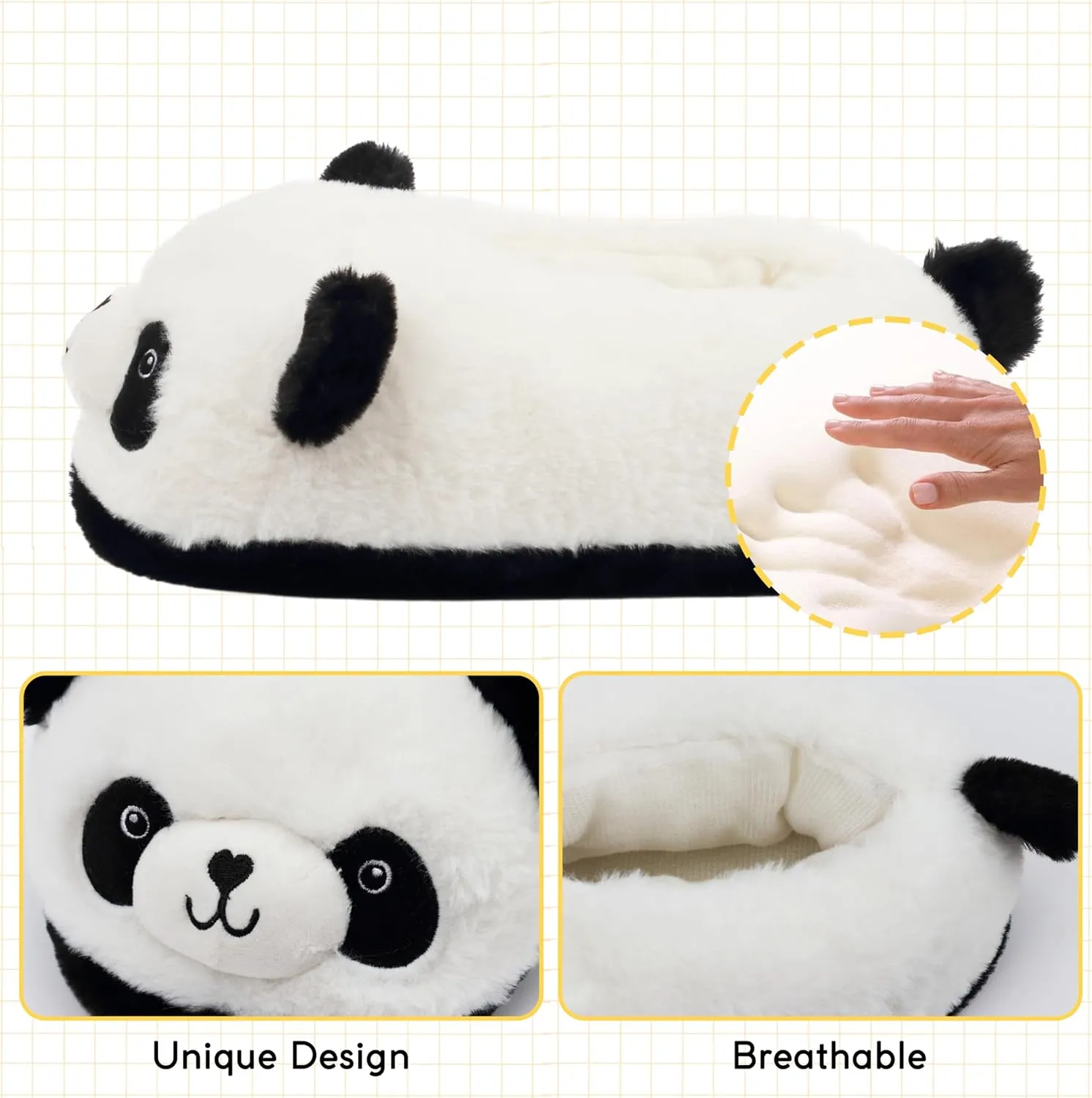 Novelty Women Animal Slippers Cute Soft Plush House Shoes Fluffy Warm Slippers Cartoon Gifts for Birthday Christmas