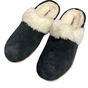 NWT NIB SOREL Women 12 Nakiska II Faux Shearling Slide Slipper Black Natural
