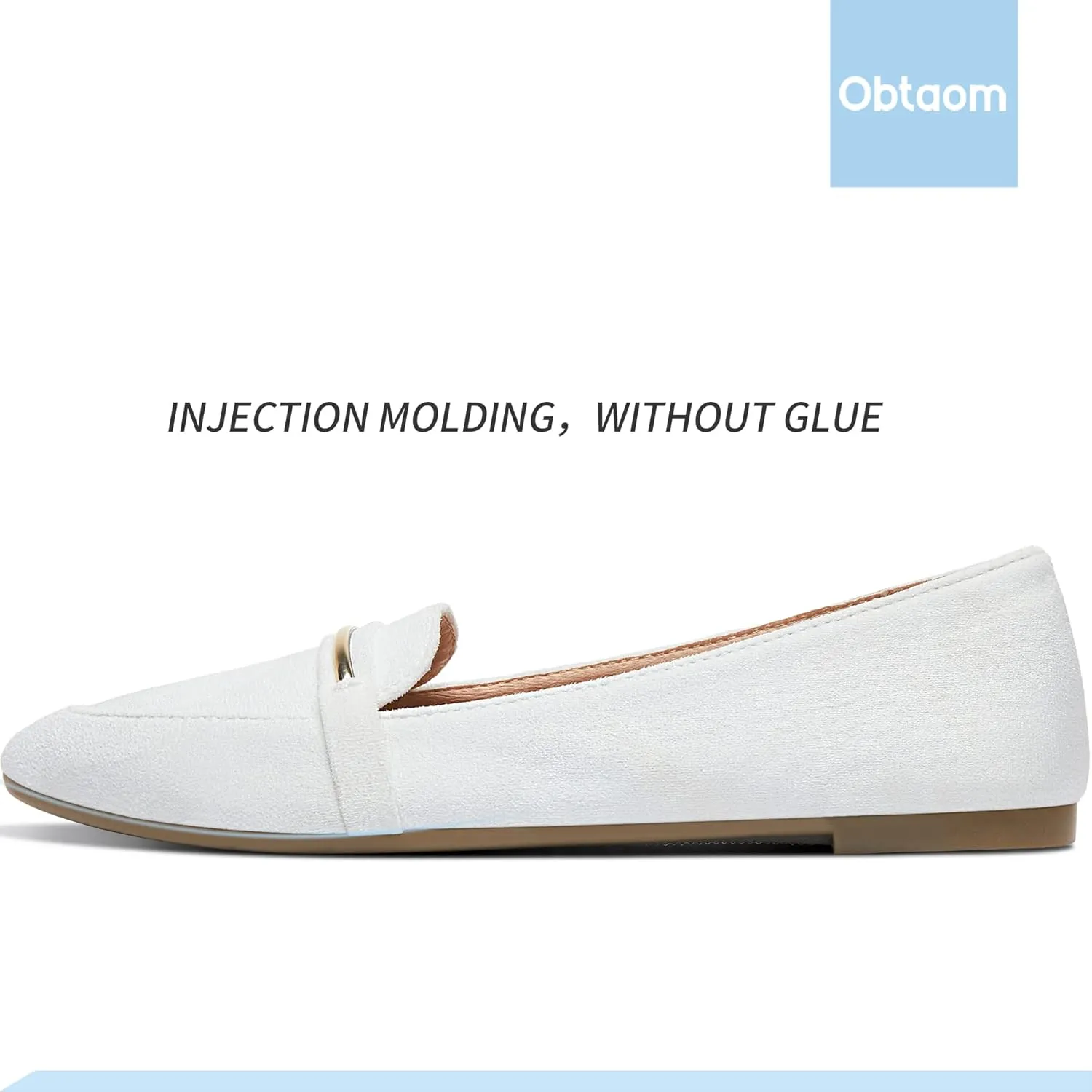 Obtaom Women's Pointy Toe Loafer Flat Comfortable Faux Suede Work Shoes,Cute Penny Loafer Slip On Ballet Flat