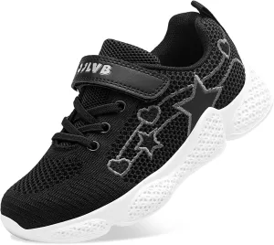 OJLVB Boys Girls Sneakers, Kids Tennis Running Shoes, Athletic Walking Gym Trail Shoe Breathable Lightweight