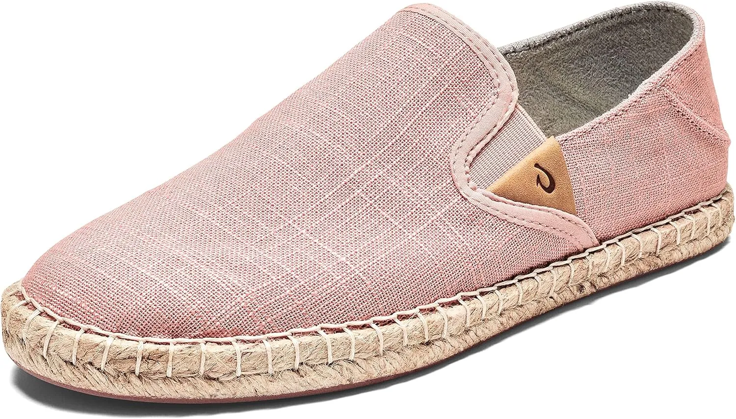OLUKAI Kaula Pa'a Kapa Women's Espadrilles, Linen Slip-On Shoes with Lightweight Drop-in Heel Design, Braided Water-Resistant Jute & Wet Grip Soles