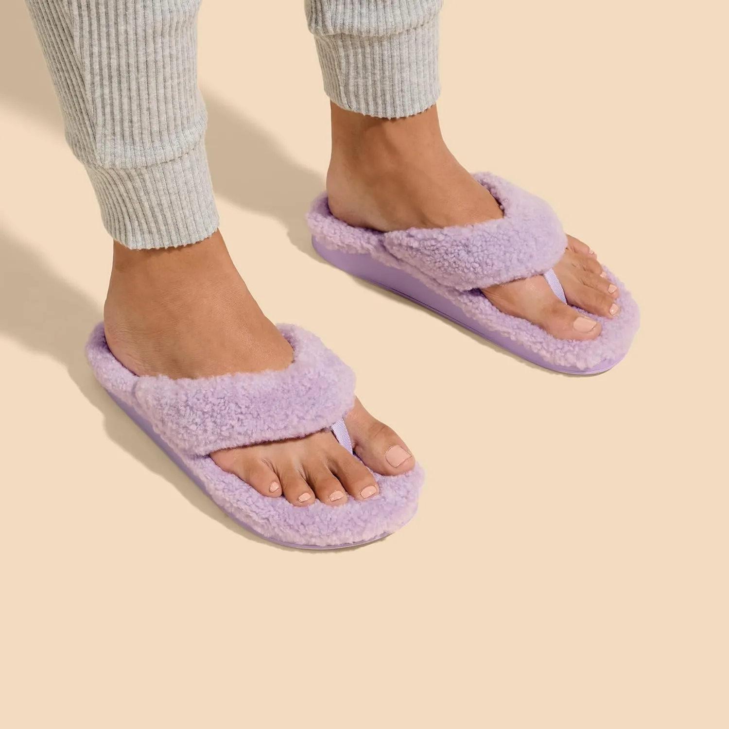 OLUKAI Kipe'a Heu Women's Sandal Slippers, Soft & Comfortable Shearling-Wrapped Straps, Durable RUbber Outsoles for All-Day Wear, Causal & Cute Everyday Style