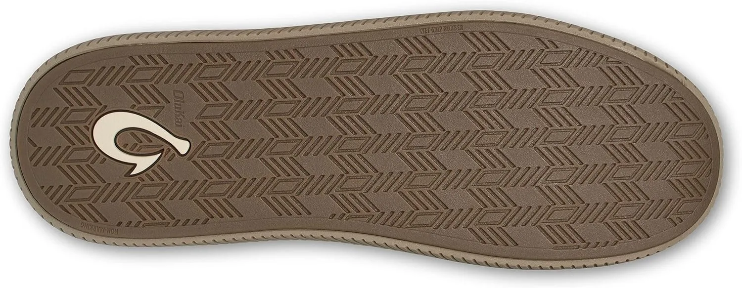 OLUKAI Mua'lli Men's Slipper, Premium Leather Slip On Shoes, Shearling Lining & Extra Warmth
