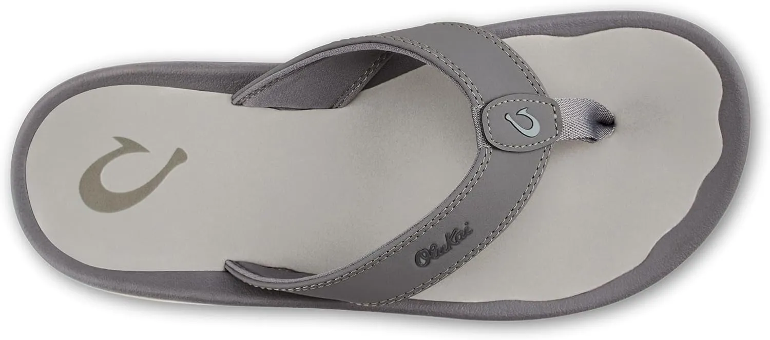 OLUKAI Ohana Men's Beach Sandals, Water Resistant Flip Flops, Arch Support & Comfort Fit, Lightweight & Durable, Enhanced Grip & Traction