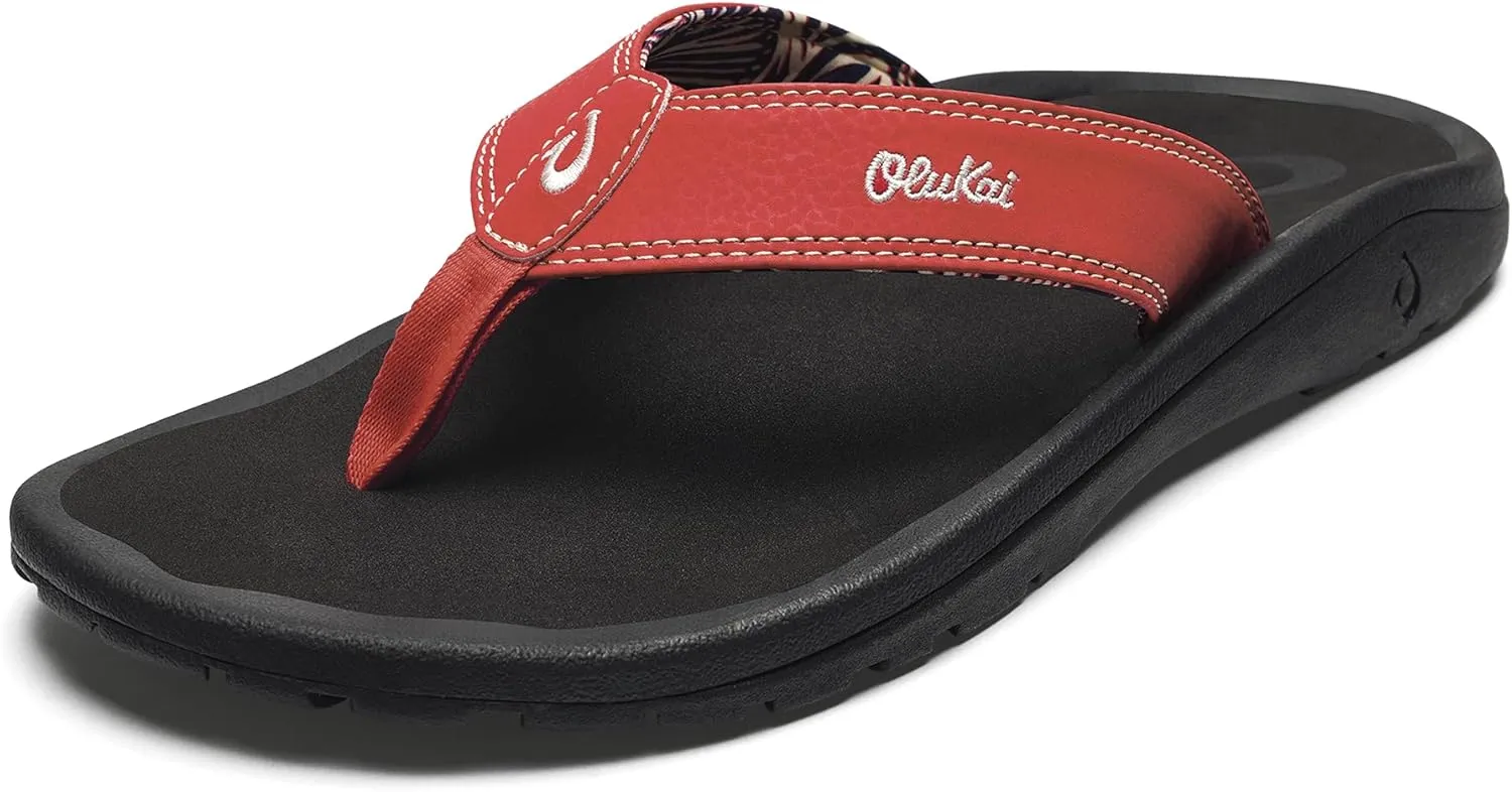 OLUKAI Ohana Men's Beach Sandals, Water Resistant Flip Flops, Arch Support & Comfort Fit, Lightweight & Durable, Enhanced Grip & Traction