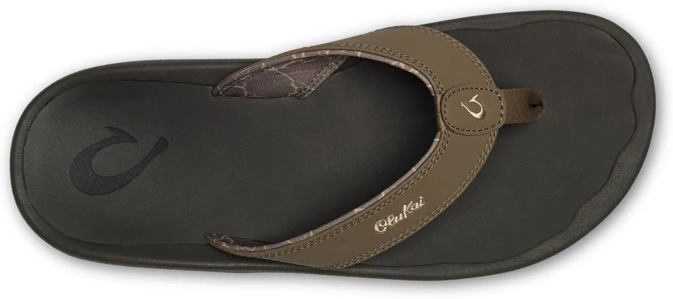 OLUKAI Ohana Men's Beach Sandals, Water Resistant Flip Flops, Arch Support & Comfort Fit, Lightweight & Durable, Enhanced Grip & Traction