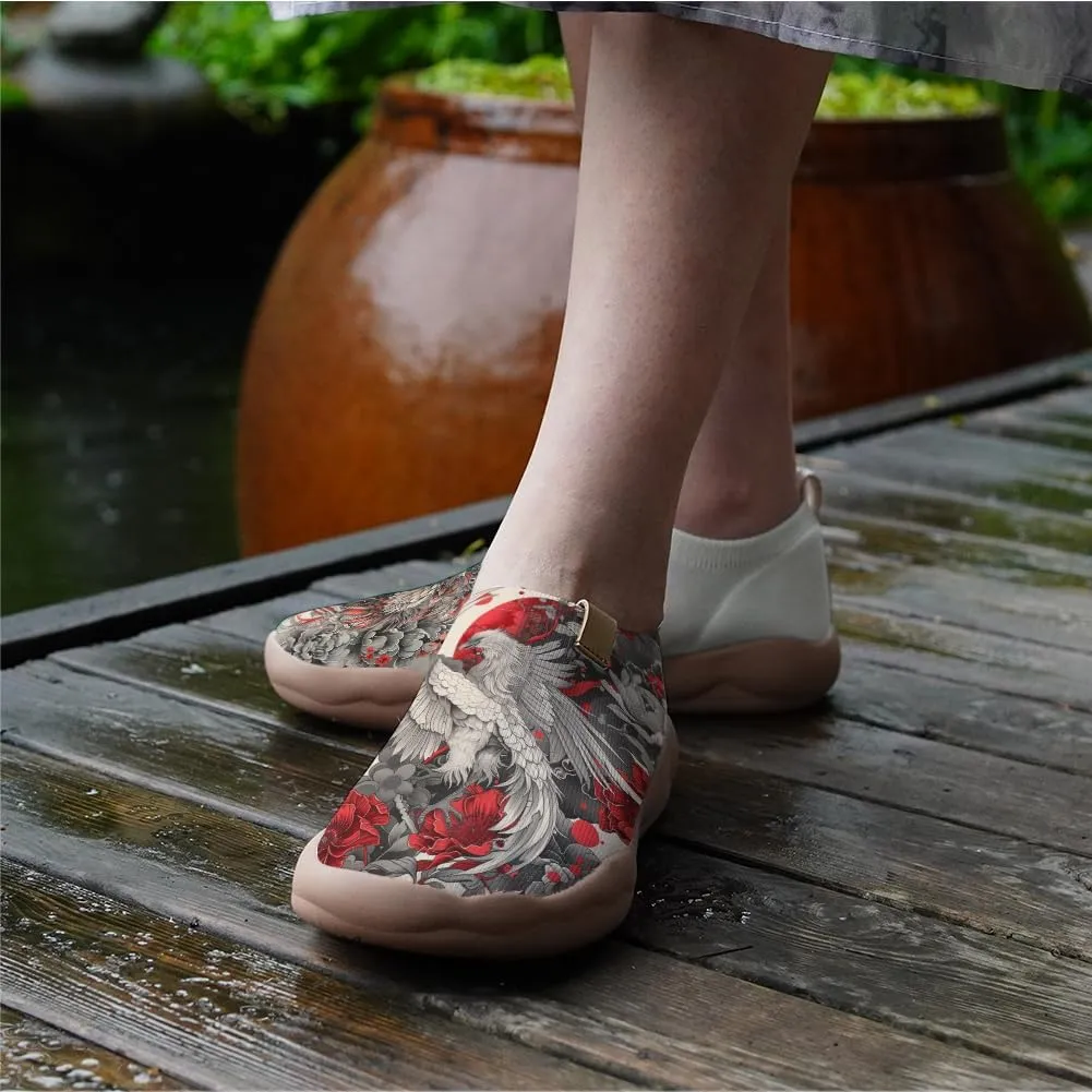 Onehorse Women's Painted Travel Shoes Breathable Knitted Mesh Loafers Slip-On Lightweight Fashion Sneakers