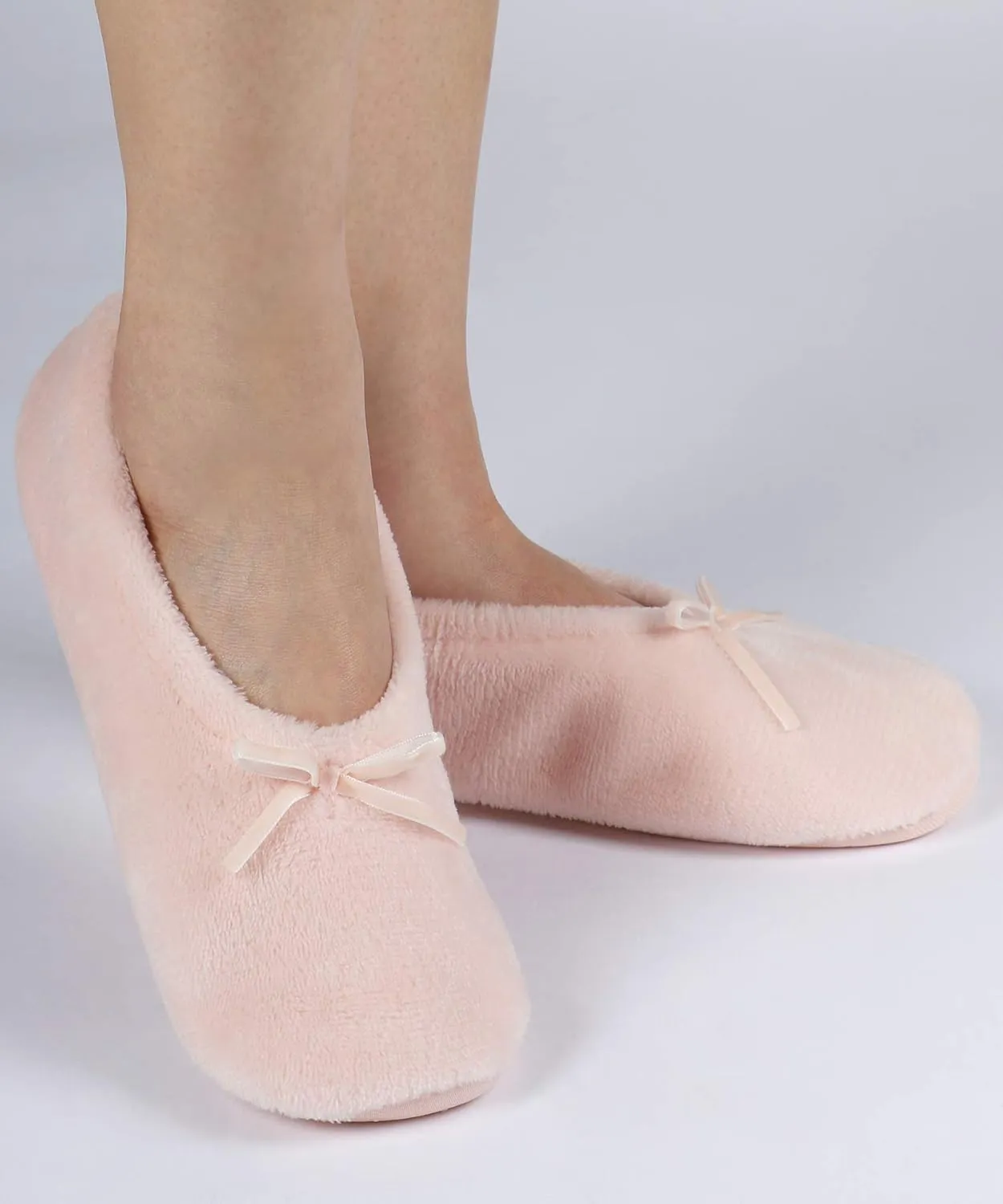 Panda Bros 2 Pairs Women's Ballerina House Slippers, Anti-Skid Comfy Warm Ballet Style Slippers