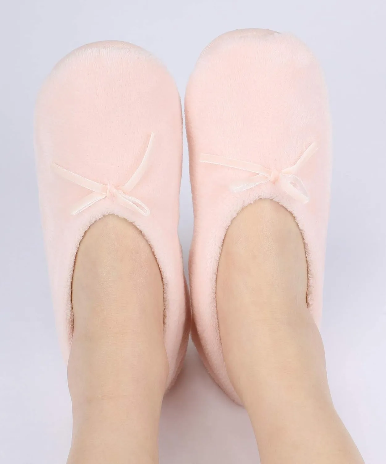 Panda Bros 2 Pairs Women's Ballerina House Slippers, Anti-Skid Comfy Warm Ballet Style Slippers