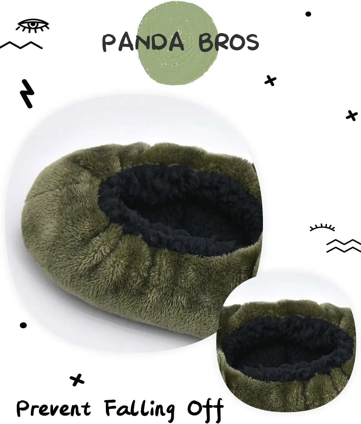 Panda Bros Kid's Animal Slipper Socks, Cartoon Cozy Fleece Indoor Slipper, Fluzzy Warm bedroom Shoes