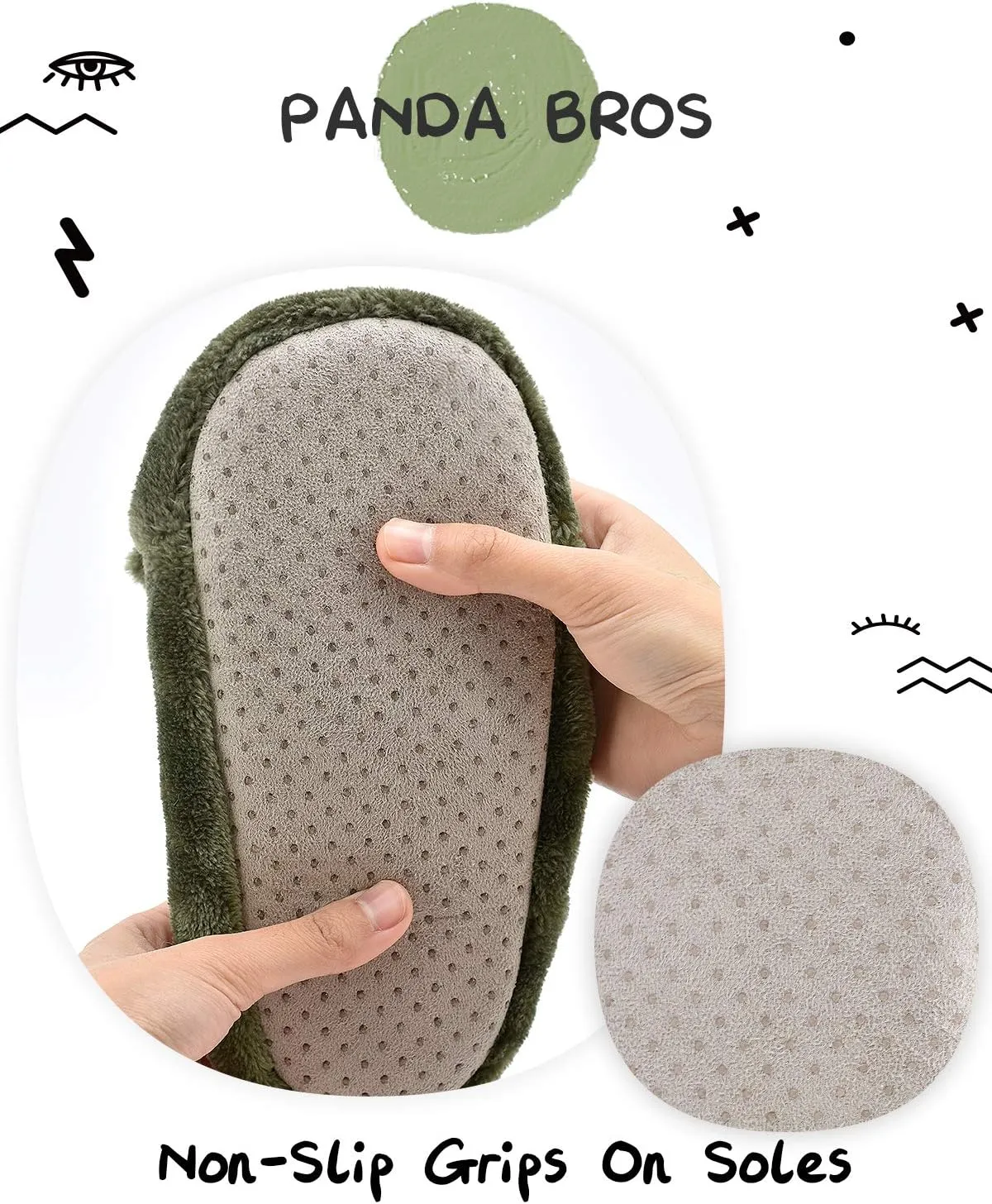 Panda Bros Kid's Animal Slipper Socks, Cartoon Cozy Fleece Indoor Slipper, Fluzzy Warm bedroom Shoes