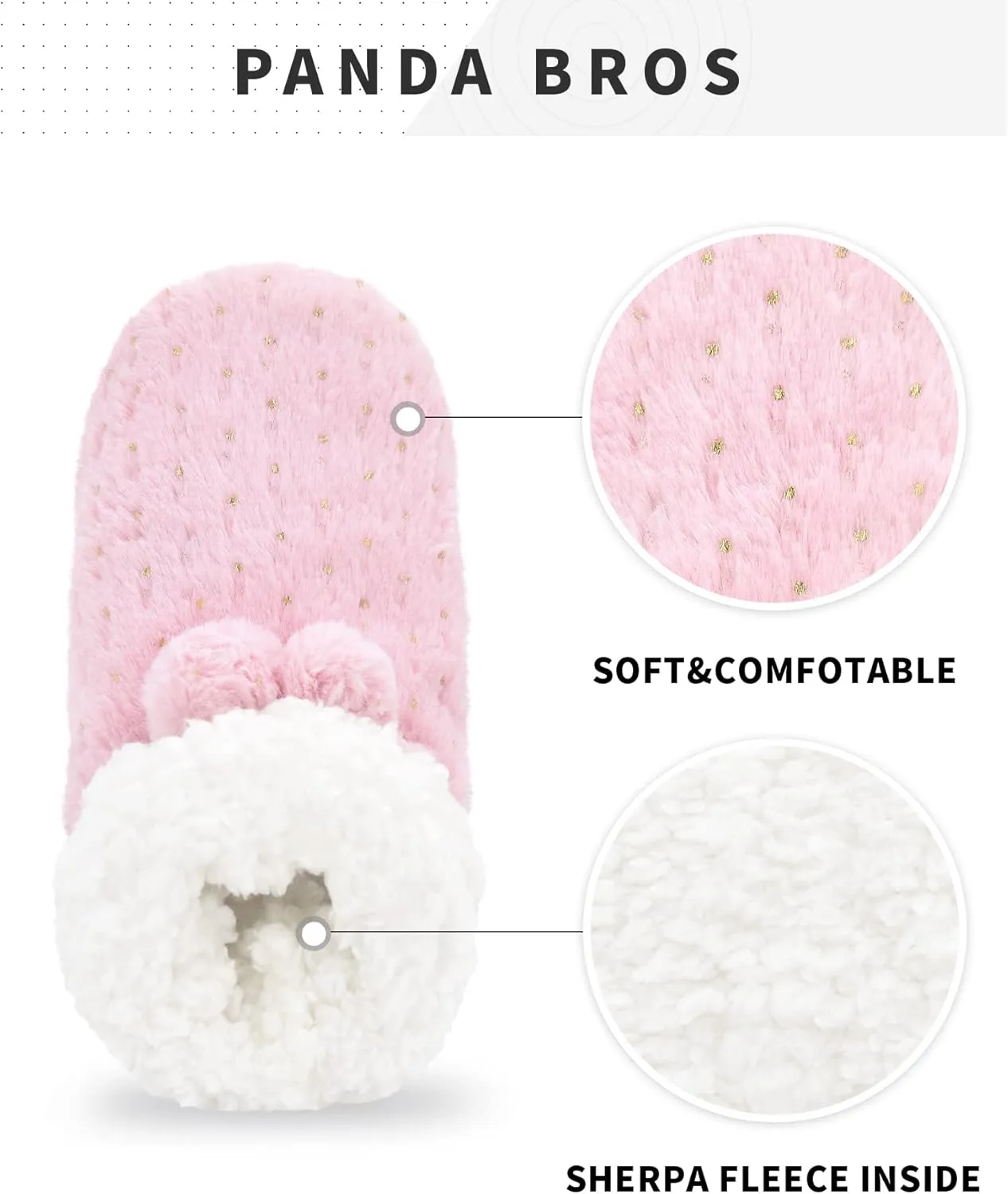 Panda Bros Women's Slipper Sock Indoor Super Soft Warm Fuzzy Lined Booties Slippers, Winter Fluffy House Socks with Grippers