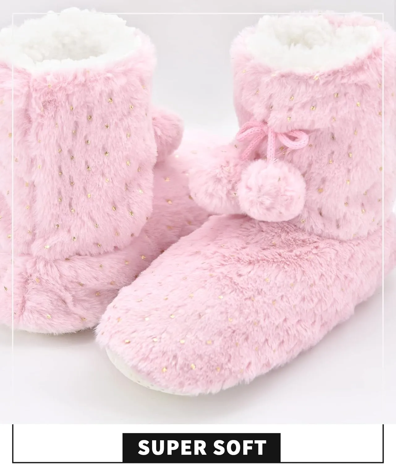 Panda Bros Women's Slipper Sock Indoor Super Soft Warm Fuzzy Lined Booties Slippers, Winter Fluffy House Socks with Grippers