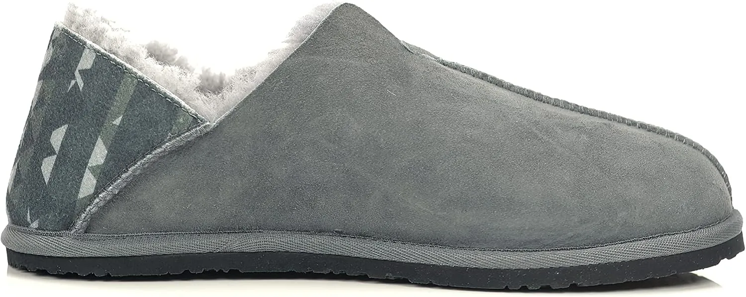 PENDLETON Men's Couch Cruiser Slippers – Double-Face Shearling with Patterned Collapsible Heels and Indoor/Outdoor Sole