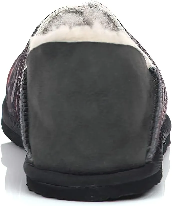 PENDLETON Men's Couch Cruiser Slippers – Double-Face Shearling with Patterned Collapsible Heels and Indoor/Outdoor Sole