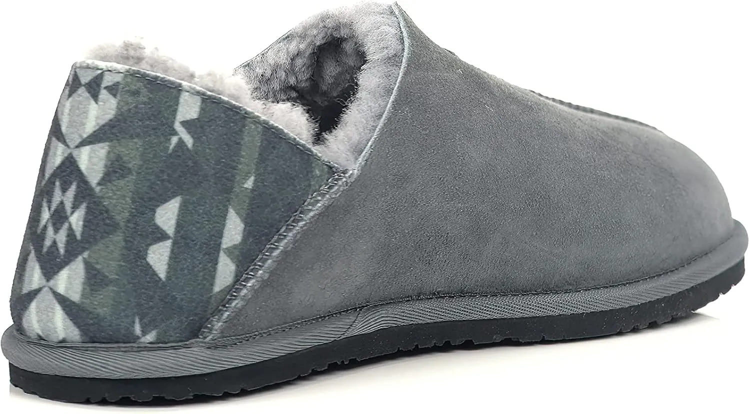 PENDLETON Men's Couch Cruiser Slippers – Double-Face Shearling with Patterned Collapsible Heels and Indoor/Outdoor Sole