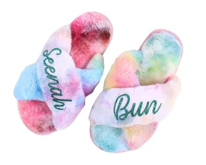 Personalized Fluffy Slipper Mother of Bride Bridesmaid Gifts Wedding Bridesmaid Fluffy Bachelorette Hen Party Monogram Grandma Present