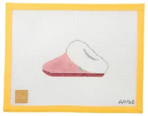 Pink Fluffy Slipper Needlepoint