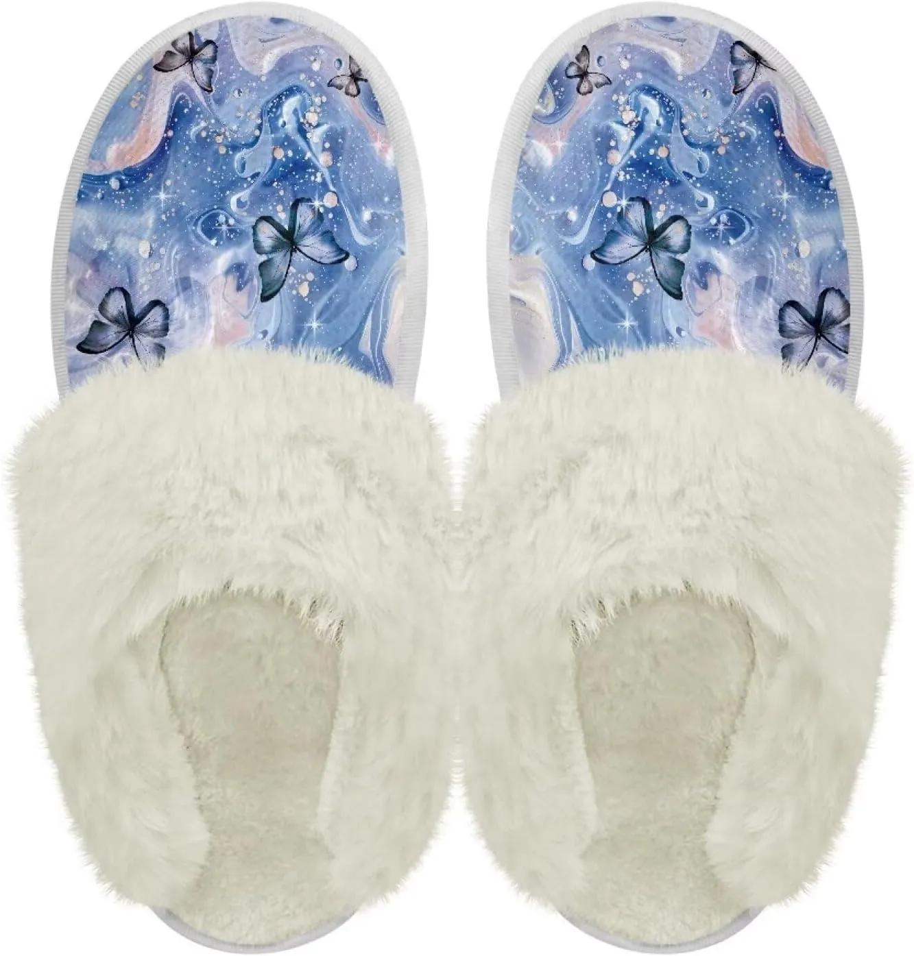 Plush House Shoes for Women Closed Toe House Slipper Warm Flannel Fuzzy Slippers with Non Skid Sole for Indoor