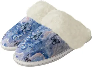 Plush House Shoes for Women Closed Toe House Slipper Warm Flannel Fuzzy Slippers with Non Skid Sole for Indoor