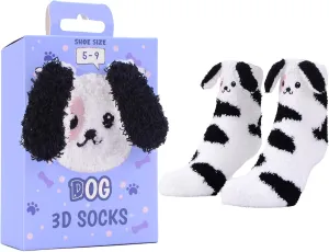 Pop Craze - 1 Pair Animal Character Fuzzy Socks. Fluffy and Warm. Cozy Socks Gift Woman, Girls. With or Without Anti-Slip