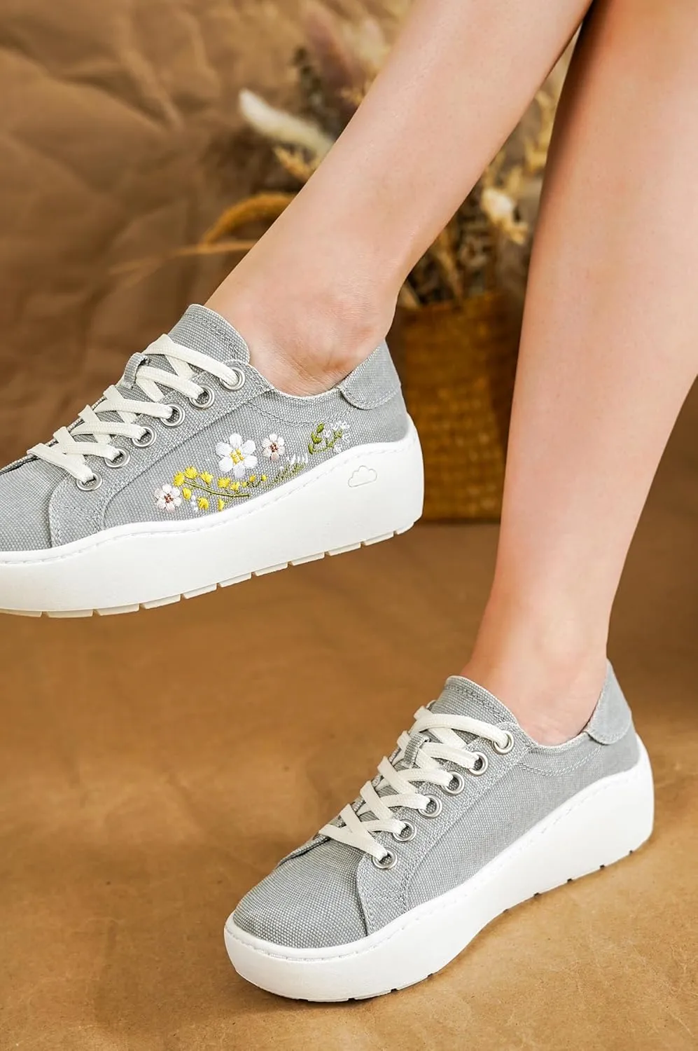 Project Cloud Platform Sneakers for Women - Comfortable Time Off Womens Sneakers - Stylish Lace Up Womens Shoes - Non-Slip Tennis Shoes Women Footwear (Bossy)
