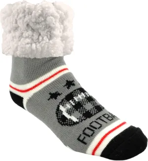 Pudus Cozy Winter Slipper Socks Women & Men w Non-Slip Grippers Faux Fur Sherpa
