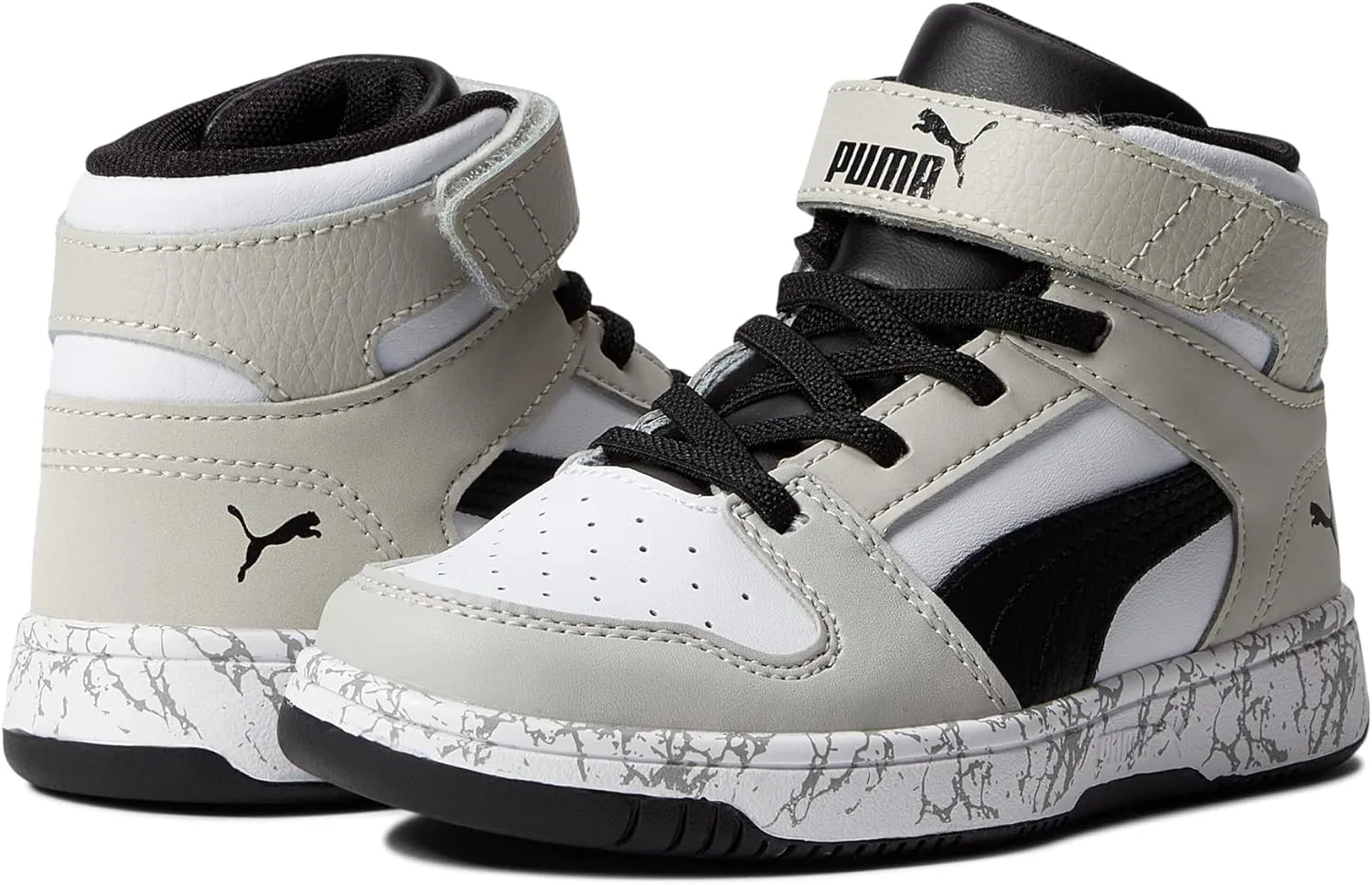 PUMA Kids' Rebound Layup Mid Hook and Loop Sneaker