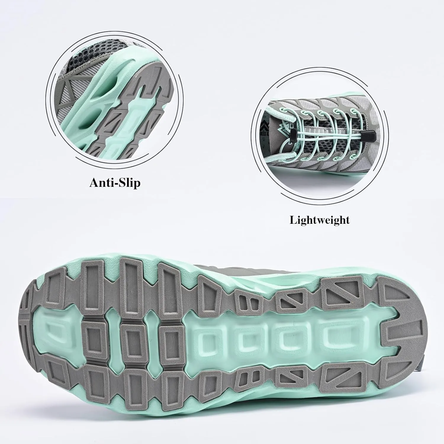 Queday Men's Women's Amphibious Water Shoes Closed Toe Hiking Sandals Summer Outdoor Water Sandal Non-Slip River Shoes Quick Drying Aqua Shoes