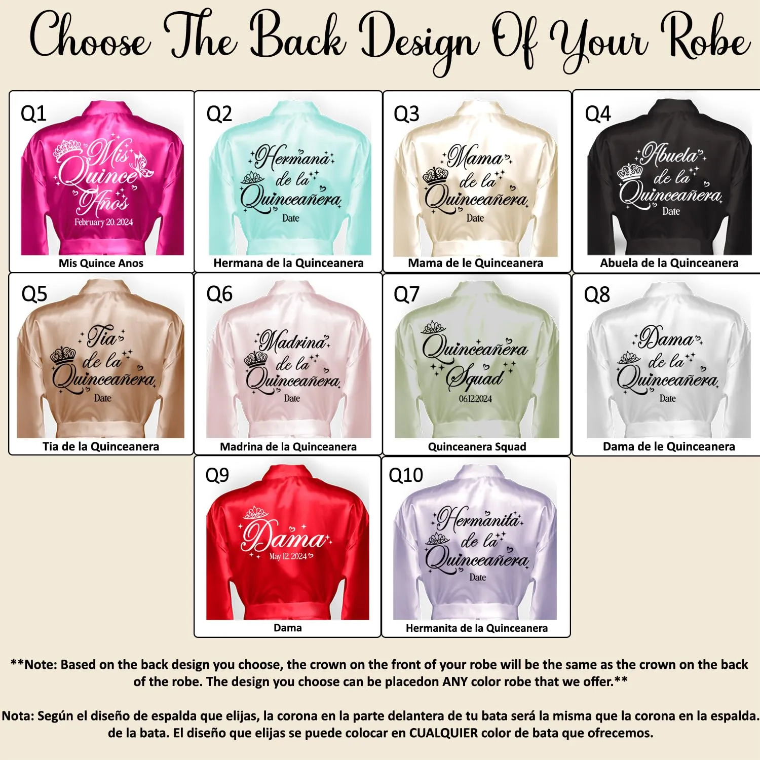 Quinceanera Robes and Slippers Set for Mis XV Anos and the Entire Quince Squad, Robes for Mama de la Quince, Abuela, Hermana and More, A Great Bundled Quinceanera Gift, Wine/Burgundy L/XL