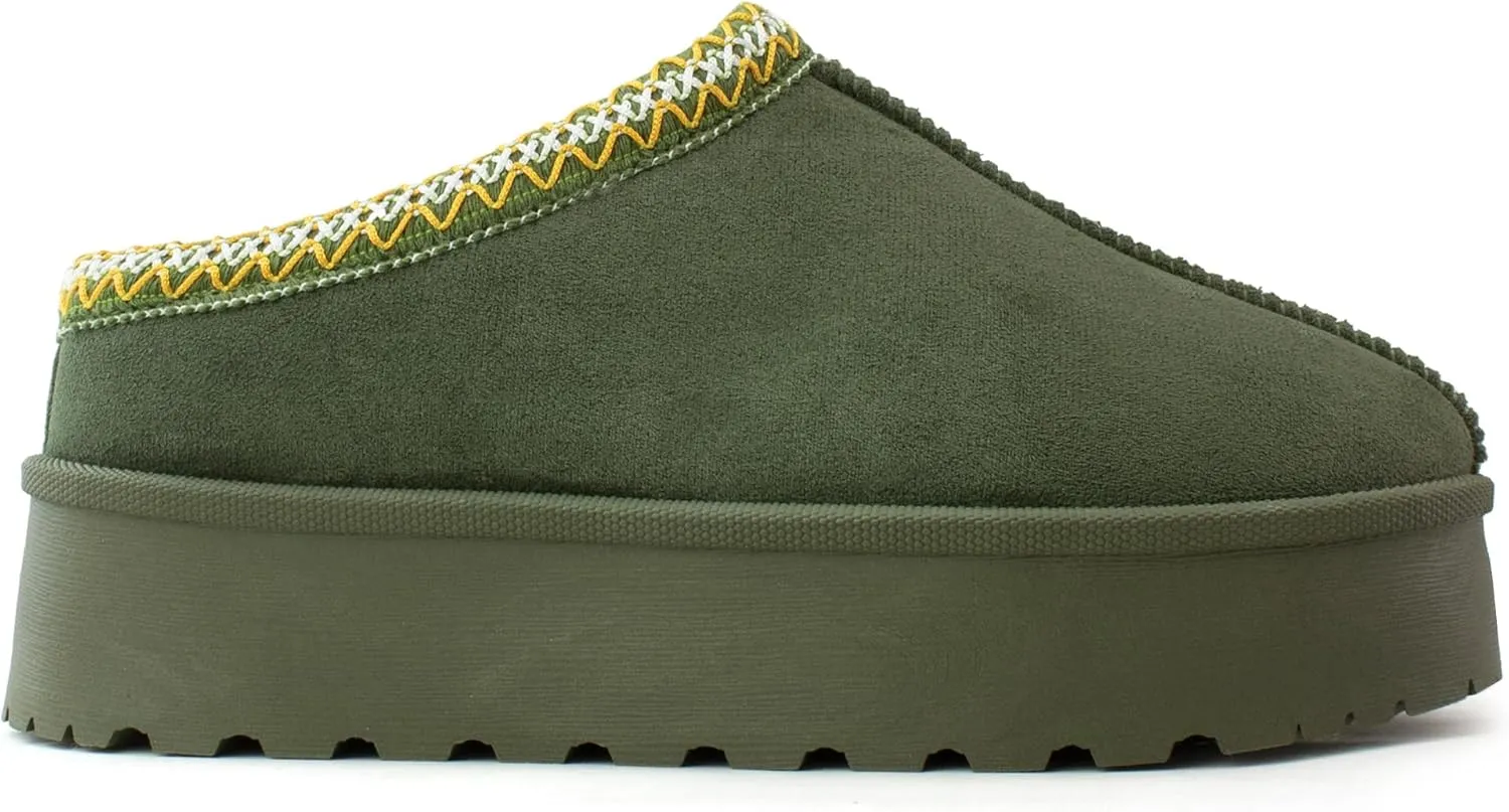 RF ROOM OF FASHION Women's Platform Shearling Mule Clog
