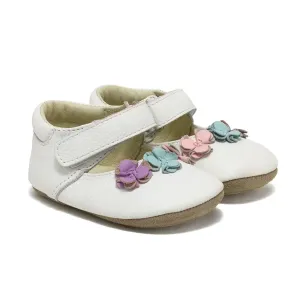 Robeez S22 - First Kicks Flexible Sole - Flora - White 6-9m