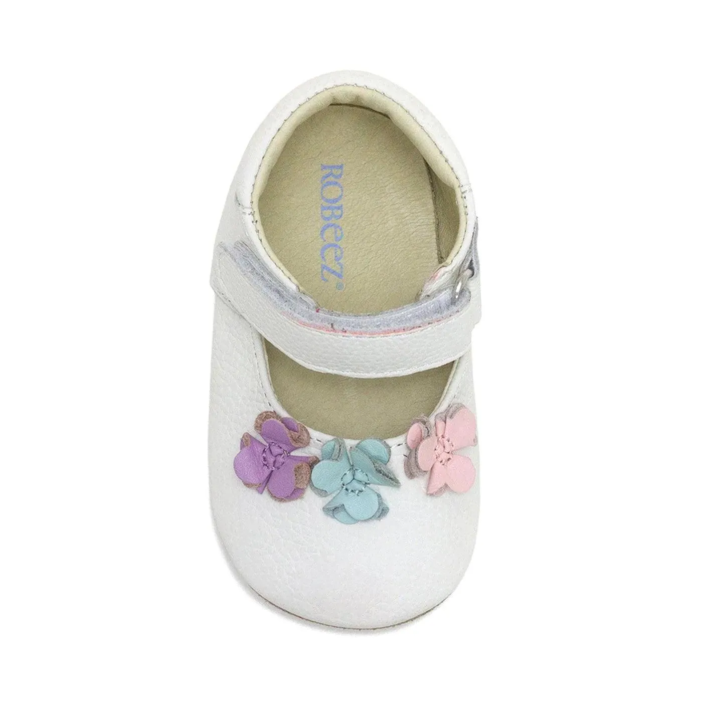 Robeez S22 - First Kicks Flexible Sole - Flora - White 6-9m