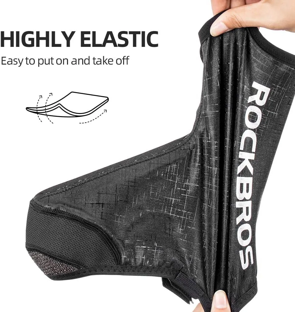 ROCKBROS Cycling Shoe Covers Thermal Bike Shoe Covers Windproof Shoe Warmers Overshoes Mountain Road Bike Shoes Covers Fleece