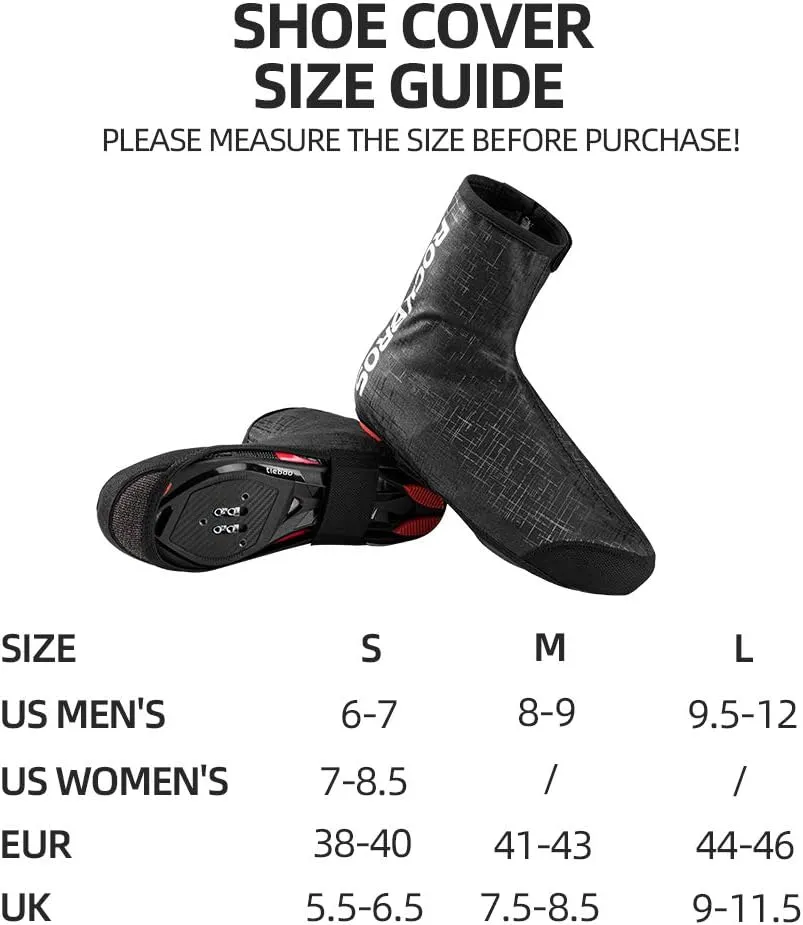 ROCKBROS Cycling Shoe Covers Thermal Bike Shoe Covers Windproof Shoe Warmers Overshoes Mountain Road Bike Shoes Covers Fleece