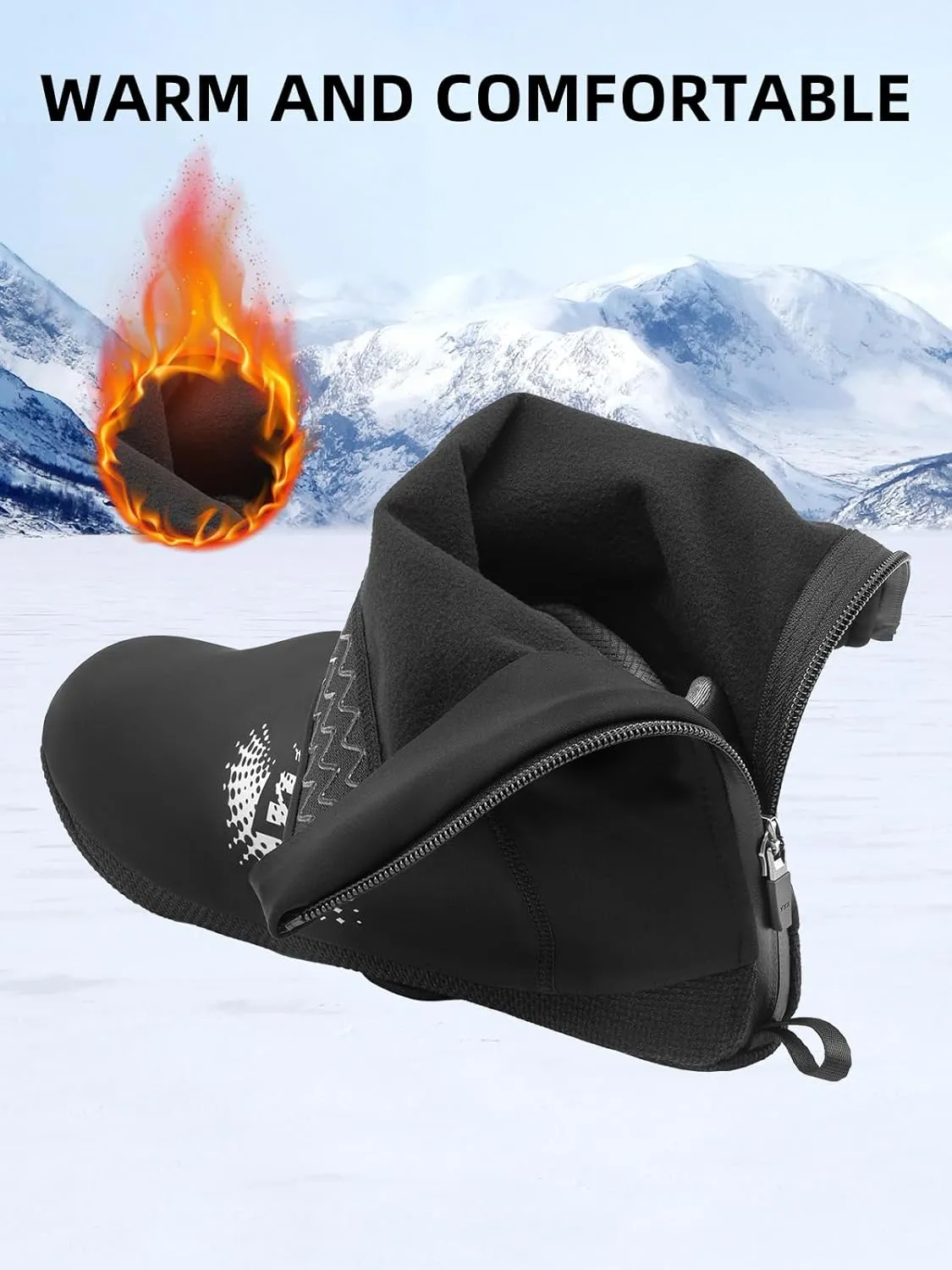 ROCKBROS Cycling Shoe Covers Winter Thermal Windproof Full Bicycle Overshoes for Men and Women Mountain Road Bike Shoes Water Resistant