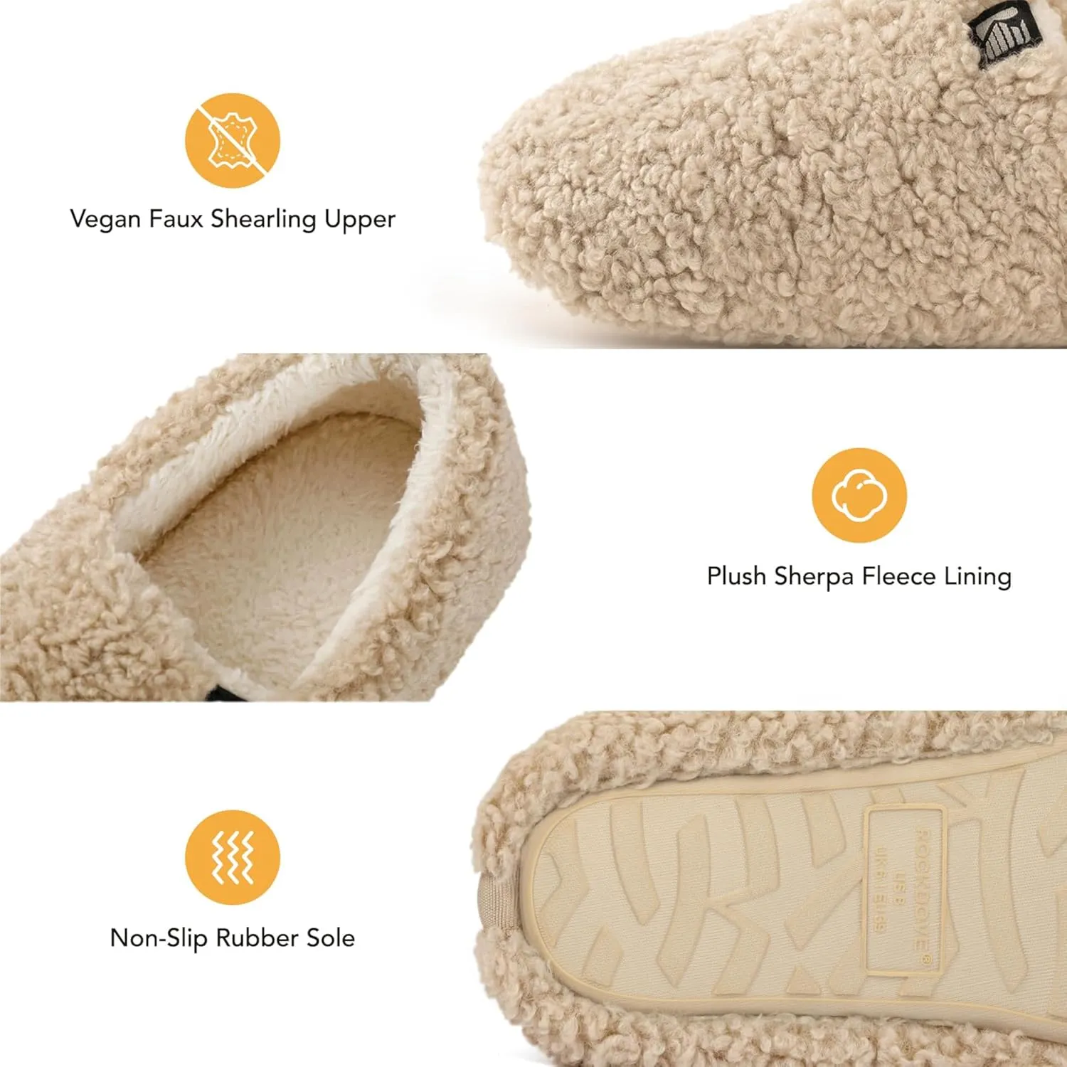 RockDove Women's Faux Shearling Closed Back Slipper with Memory Foam