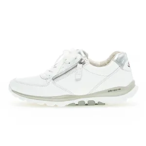 ROLLINGSOFT Hvid skind sneaker med sølv detalje