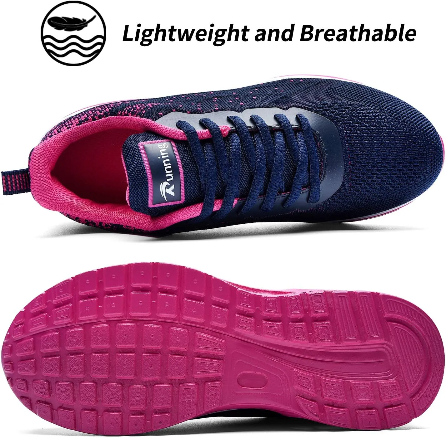 RomenSi Womens Tennis Athletic Running Shoes Fashion Sneakers Breathable Sports Gym Walking Shoes (US5.5-11)
