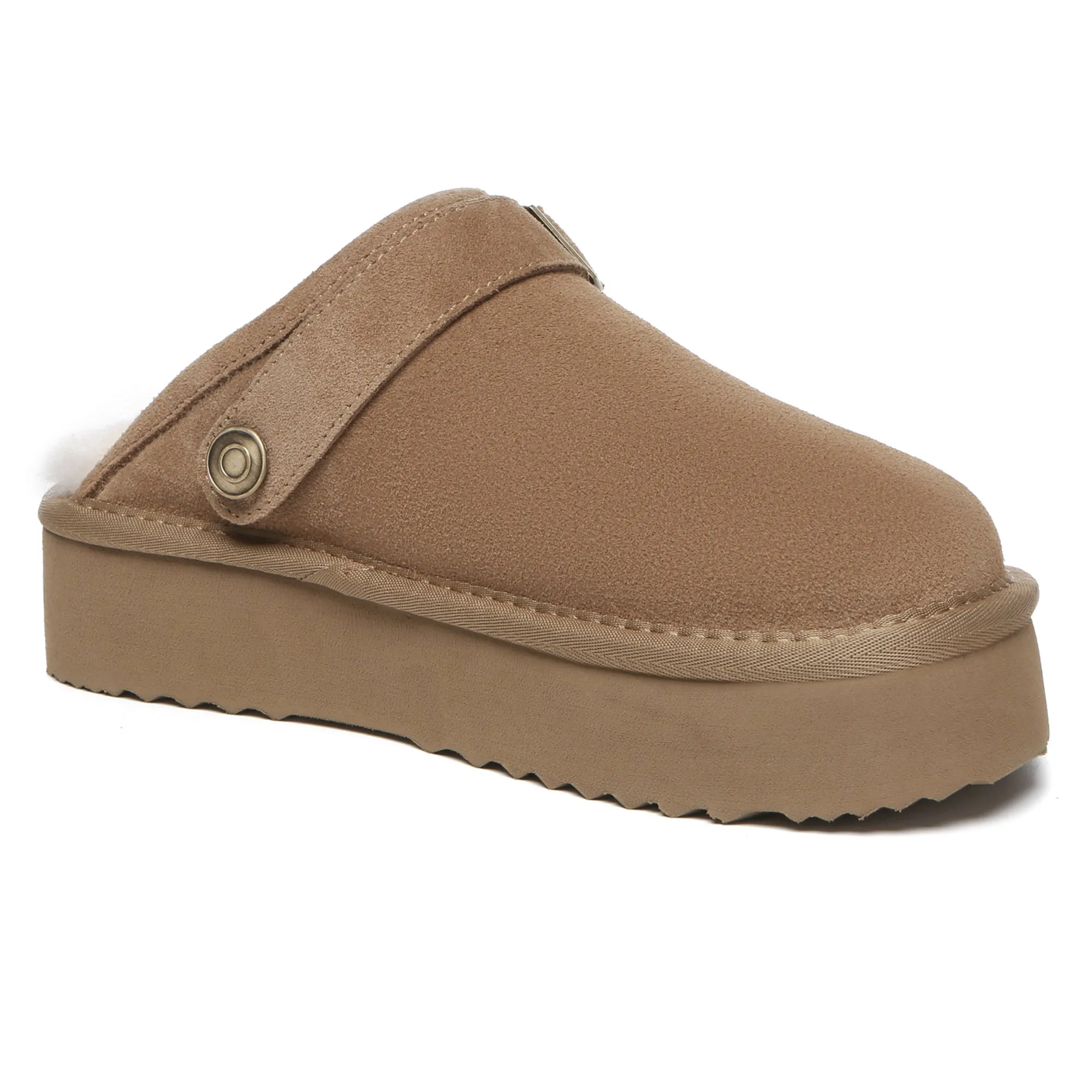 Sady Buckle Strap Platform UGG Slipper