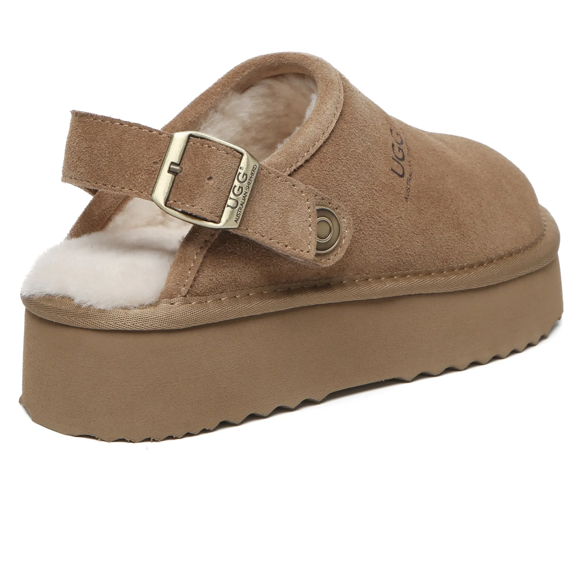 Sady Buckle Strap Platform UGG Slipper