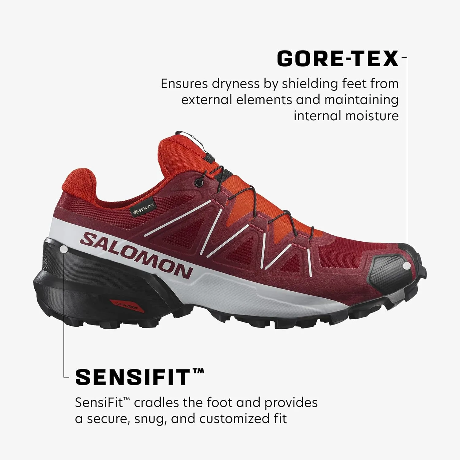 Salomon Men’s Speedcross 5 GTX, Waterproof Trail Running Shoes