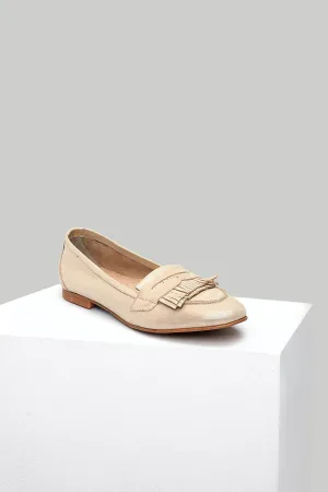 Sarı Kadın Deri Loafer