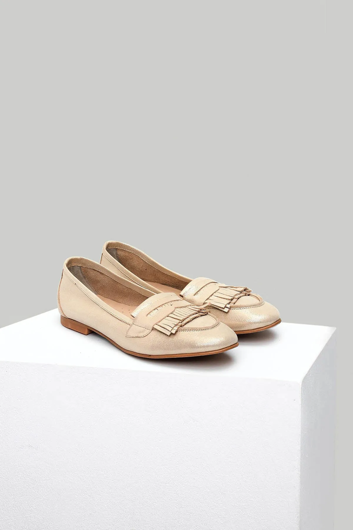 Sarı Kadın Deri Loafer