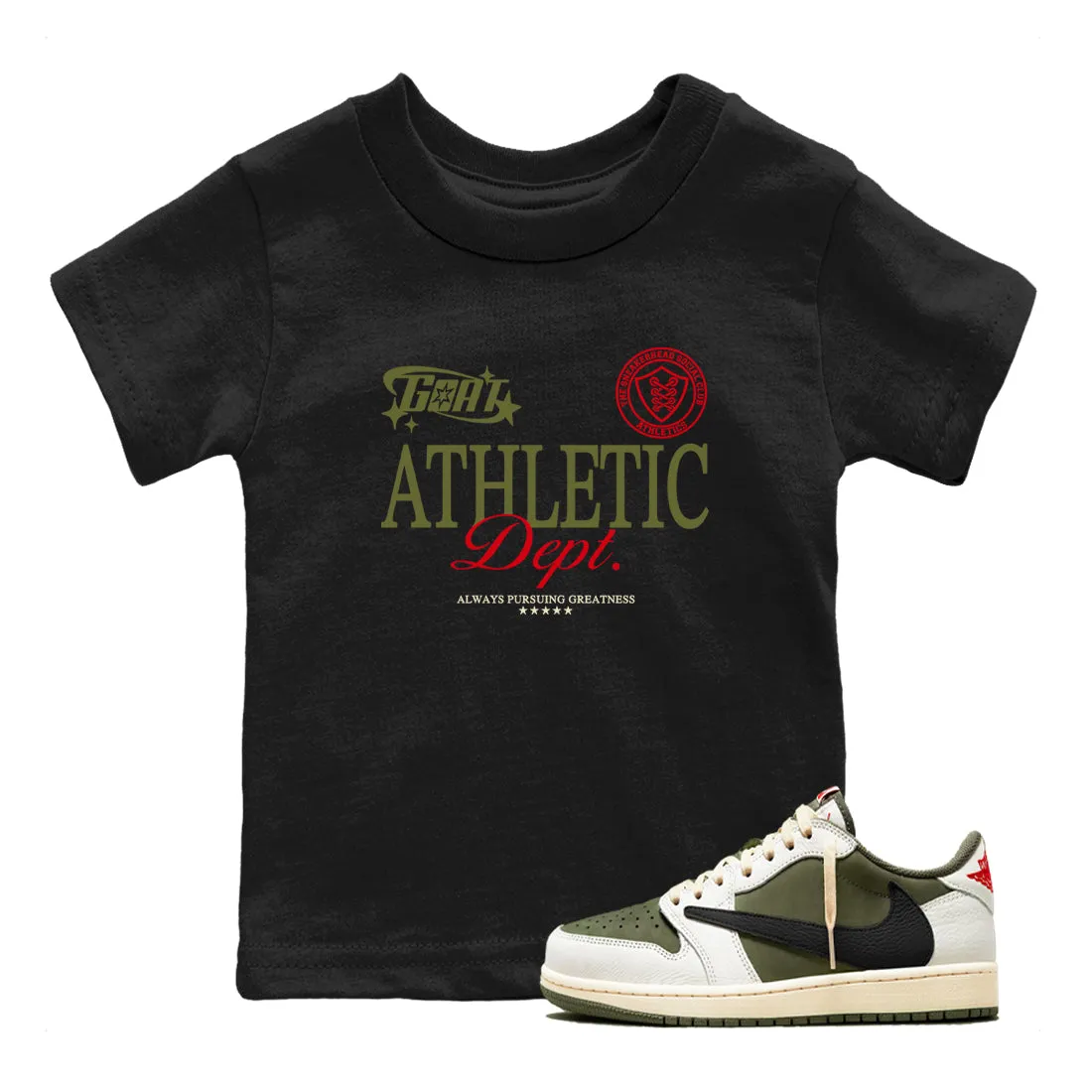 Secure Medium Travis Tees SNRT Athletic Jordan Sneaker Dept 1 Olive Festive offer Scott - Air Goat Kids