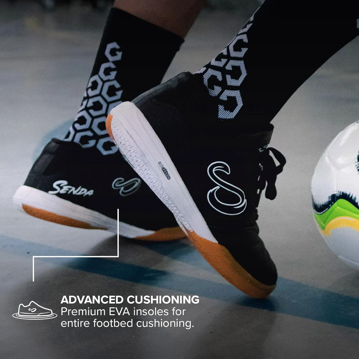 SENDA Ushuaia Club 2.0 Indoor Soccer, Court, and Futsal Shoes, Unisex, Adult and Youth Sizes